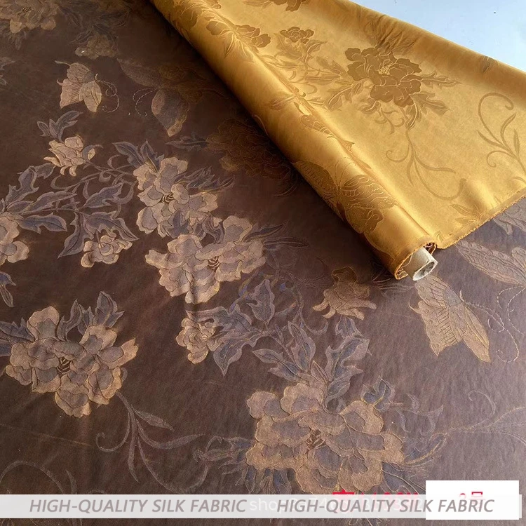 40momme Jacquard Soteil Seidenstoff Vintage Kleidung Cheongsam Top