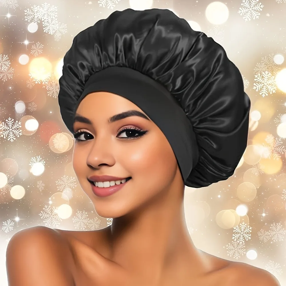 Satin Wide-brimmed Nightcap Styling Silk Headband for Sleeping Nightcap with Elasticated Floppy Band Cap Hair Shower Cap