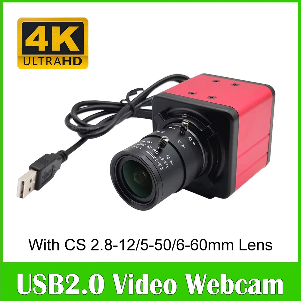 Ultra HD 3840X2160 30fps 4K 5-50mm Varifocal Manual Lens USB Camera 8MP Video Usb Webcam UVC OTG for Conference Live Streaming