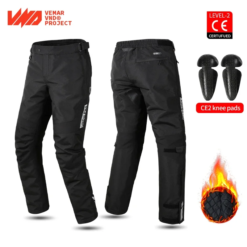 S-5XL VND Winter Quick Release Hosen Gebaut in CE2 Knie Pads Motorrad Männer Frauen Hosen Winddicht Warme Moto Reiten Hosen