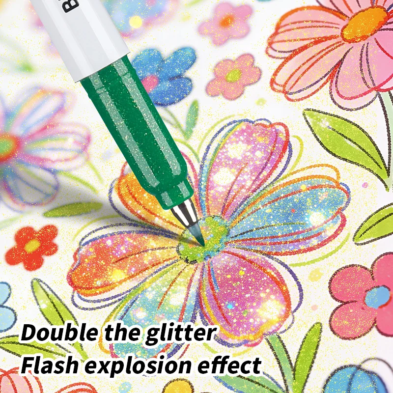 Juego de bolígrafos metálicos con purpurina, 6 colores surtidos, rotuladores brillantes, resaltadores, perfectos para diario, álbum de recortes, caligrafía