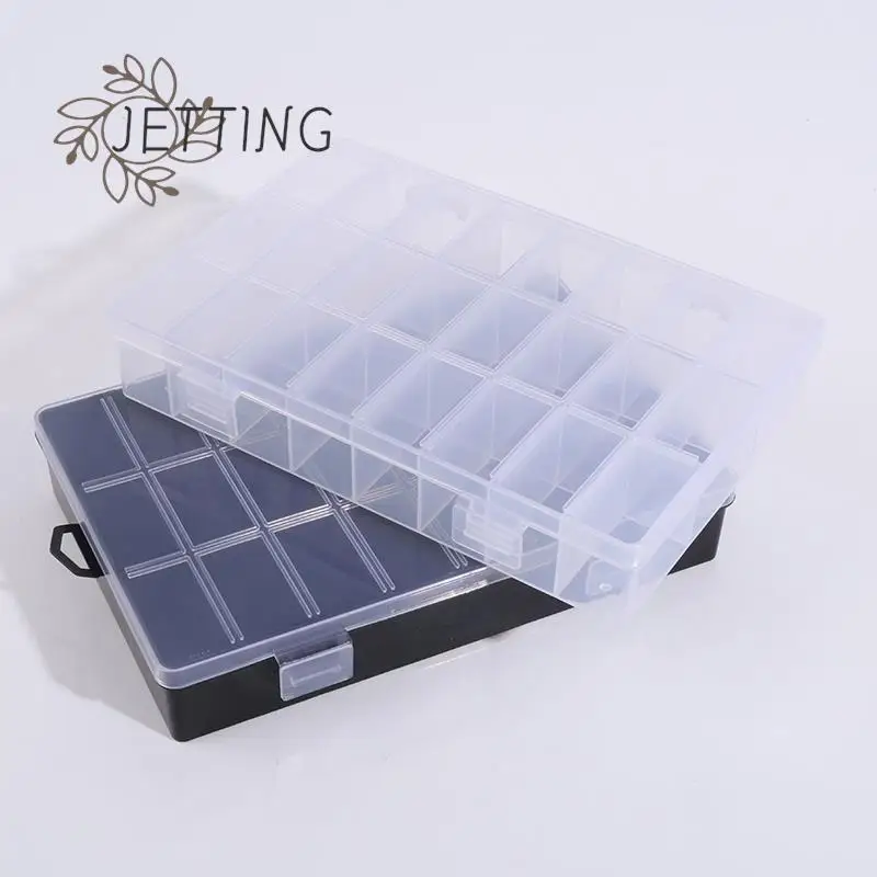 24 Grids Compartment Plastic Storage Box Jewelry Earring Bead Screw Holder Case Display Organizer Container