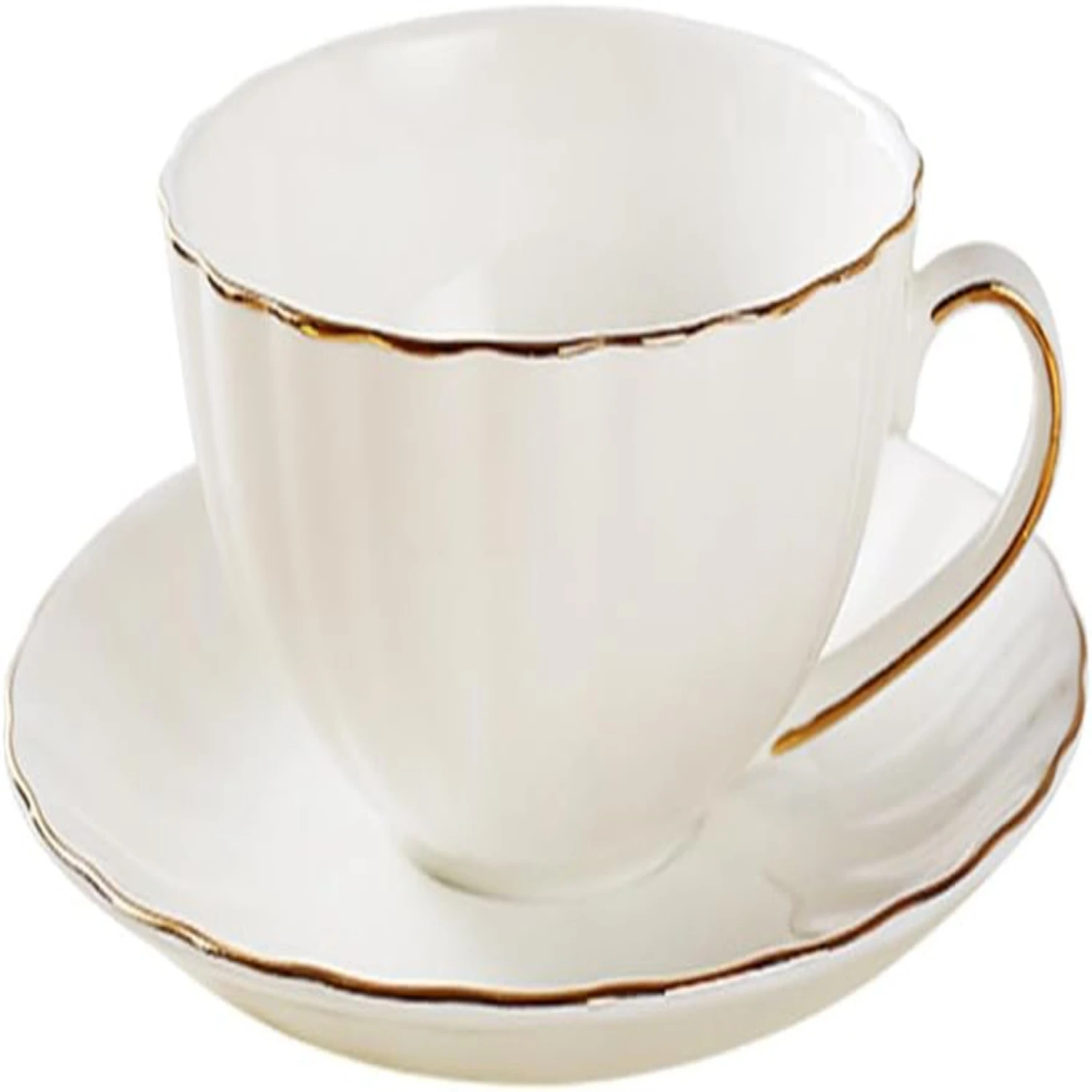 

Luxurious and Stylish Reserve Kit Exquisite Bone China Tea Cup Set, Sophisticated Porcelain Coffee Cup with Gold Saucer, Elegan