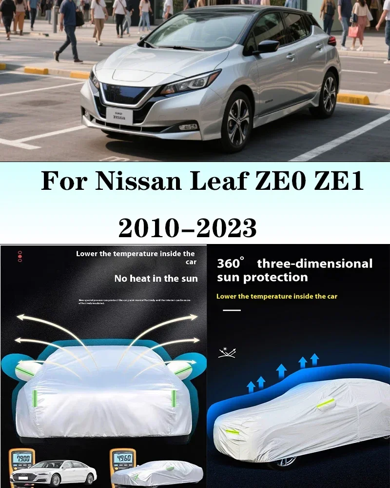 

Полный автомобильный чехол для Nissan Leaf ZE0 ZE1 2010-2023, автомобильный чехол, уличный солнцезащитный козырек от дождя, снега, пыли, морозостойкий чехол с защитой от ультрафиолета
