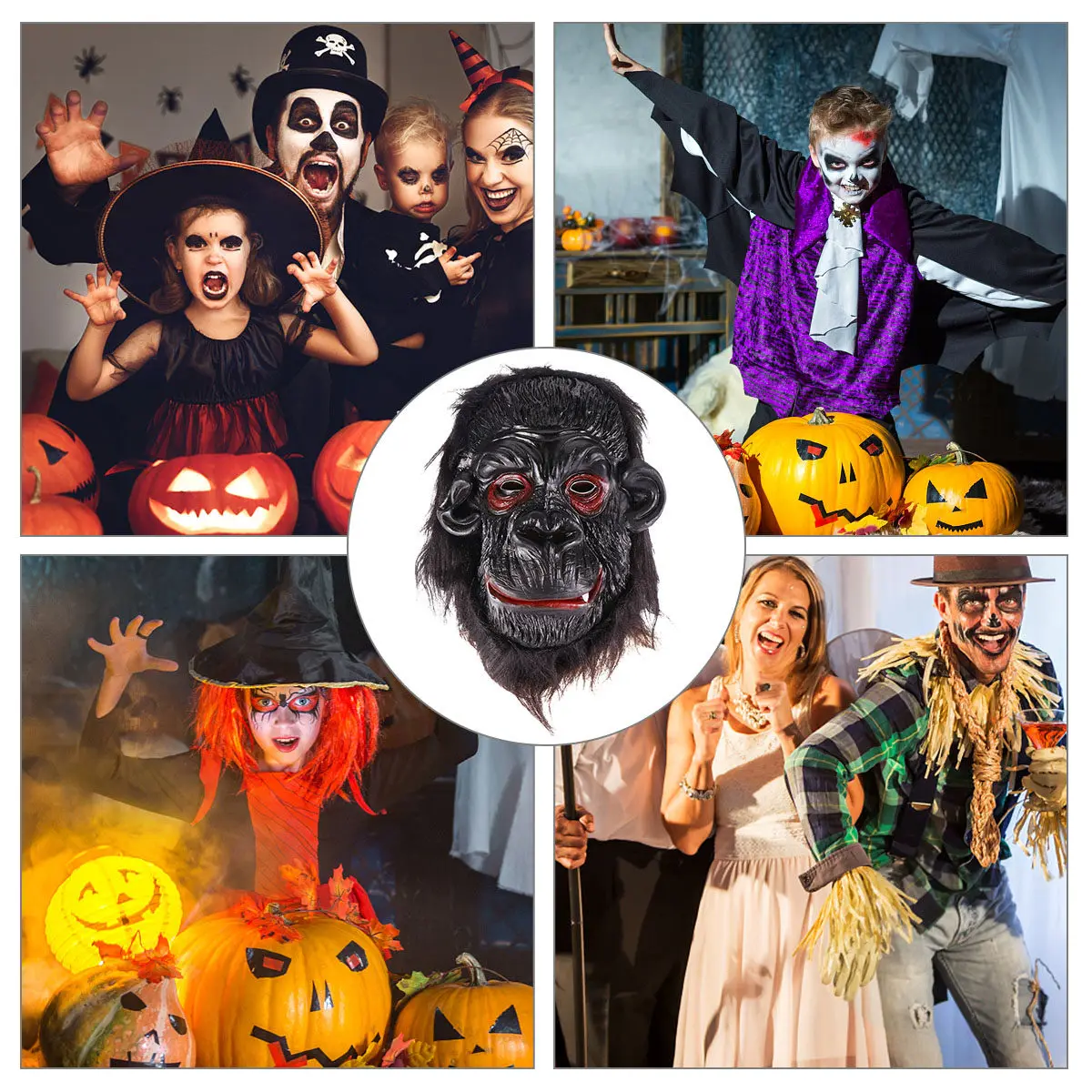 

Маска гориллы на Хэллоуин, 1 шт., пугающая маска для лица, для костюмированных вечеринок, премиум-качество, удобная посадка, отлично подходит для тематических мероприятий