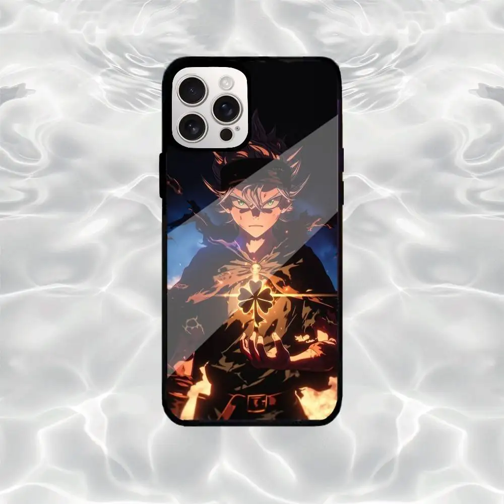 حافظة هاتف A-Asta باللون الأسود البرسيم لهاتف iPhone17,16,15,14,13,12,11 Plus، Pro Max غطاء حماية أسود ناعم