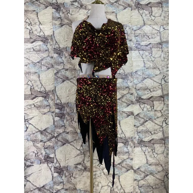 Customized New Belly Dance Costumes Inspirational Sexy Set Flash Performance Dress Competition Team Dress