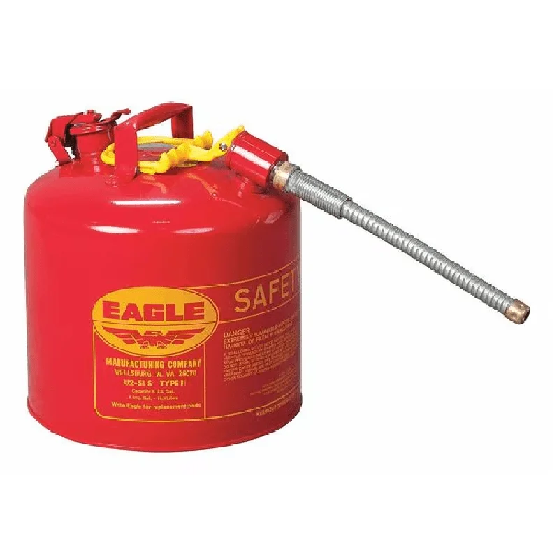 

Safety Can, Steel, 5 gal, Red, 12 1/2 in Dia., Flammables