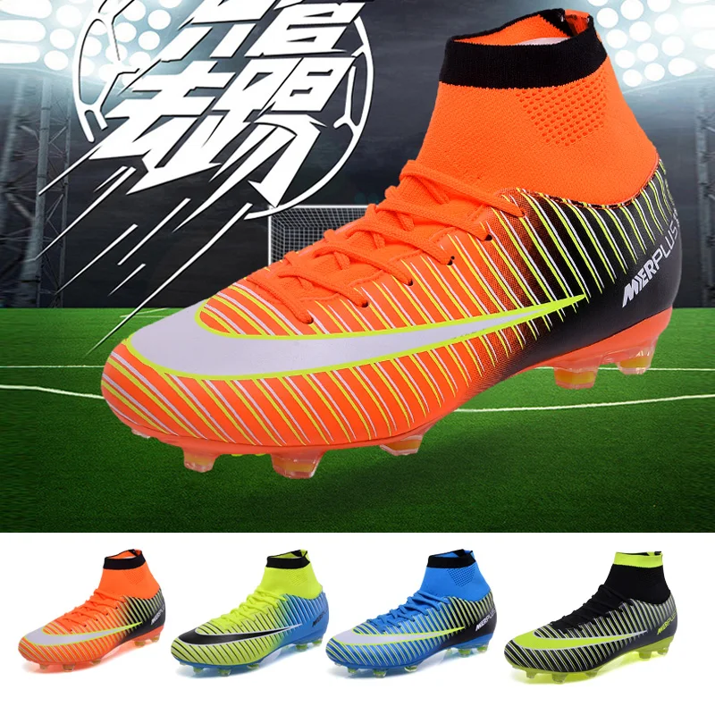 Chuteiras De Futebol Dos Homens IFIKK Botas De Futebol De Juventude High-top Spikes Sapatos De Futebol