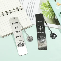 Double Sided Engraved Bookmark Moon Stars Metal Bookmarks Collect Gifts for Kids Stationery for Book Lovers Reading Markers