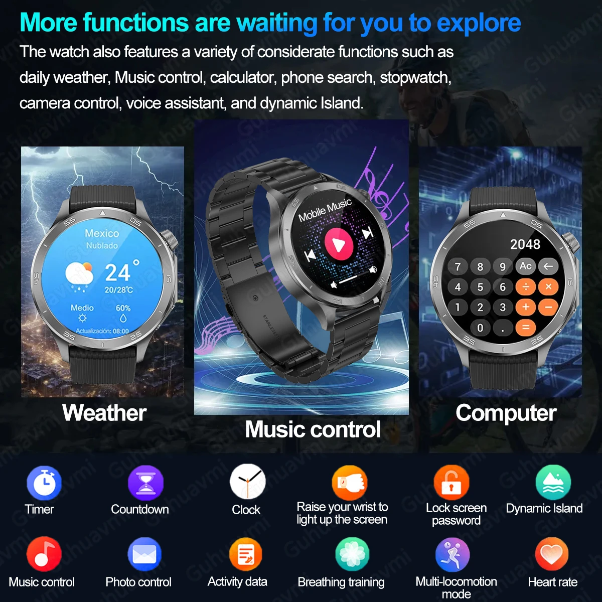 2025 nuevo OPPO WANCH X2 MAX deportes al aire libre hombres SmartWatch GPS trayectoria de movimiento brújula pantalla AMOLED IP67 reloj inteligente impermeable