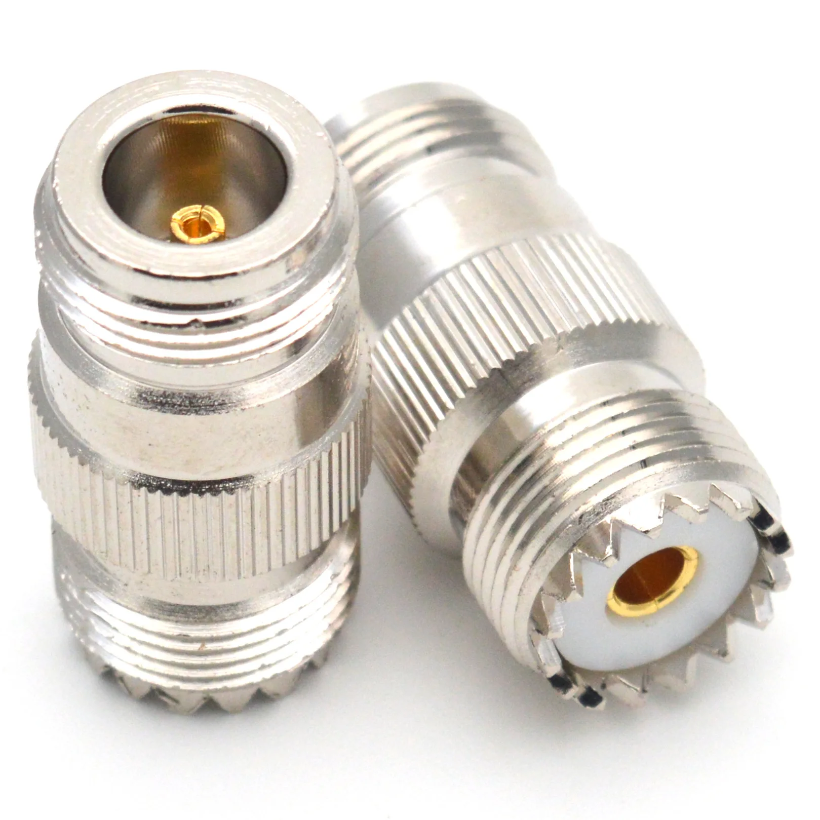 1 Stück N-Typ-Buchse auf UHF SO239 PL-259-Buchse RF-Koaxialadapter, gerader Vollmessing-Kupferanschluss – Detail 5