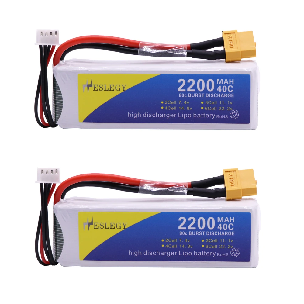 2PCS 11.1V Rechargeable LiPo Battery XT60/BANANA Plug For RC Car Airplane Helicopter toy parts 11.1V 2200mAh 40C Battery 803496