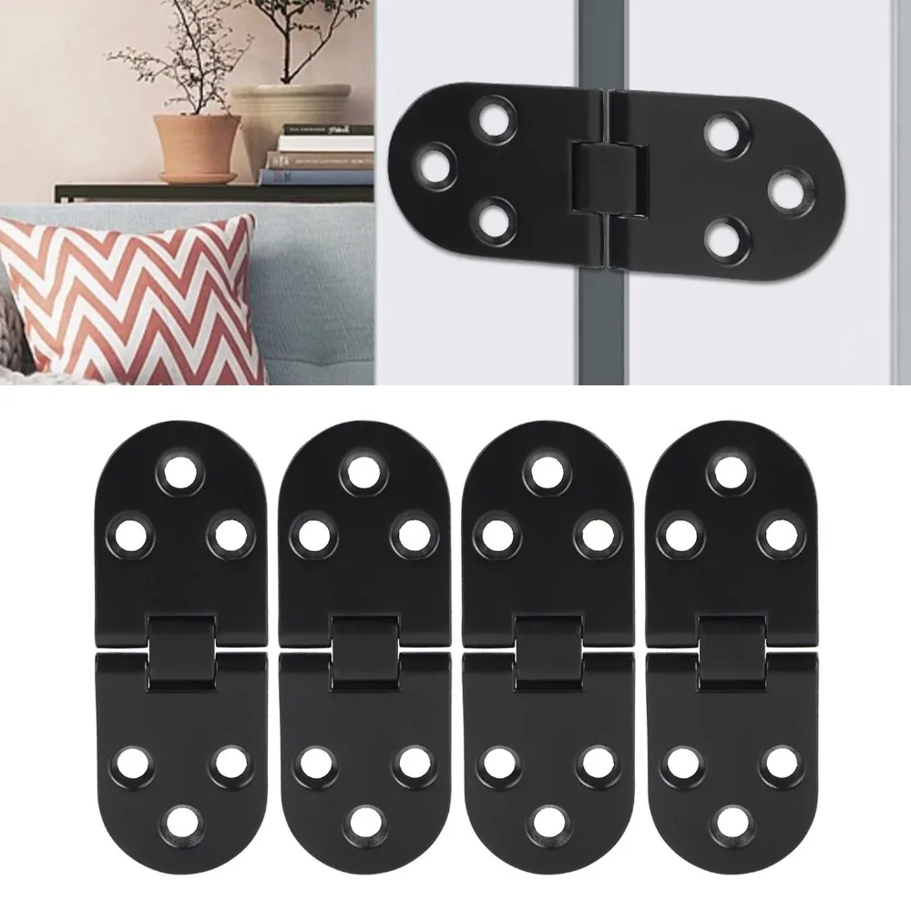 4 Pcs Durable Zinc Alloy Folding Table Hinges Black 80*30mm Flip Top Hinges Cabinet Door Hinges Desk