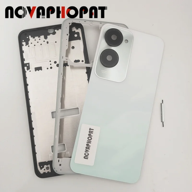 LCD Faceplate Frame Middle Bezel For Vivo Y18 Battery Cover Back Rear Door Full Housing Camera Glass Lens Side Volume Button
