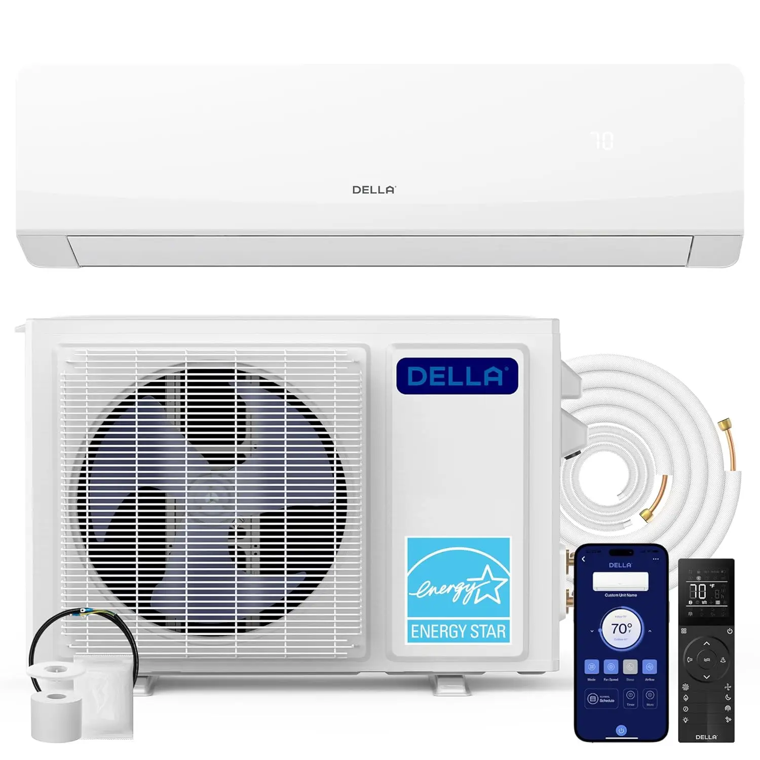 

Serena 22 SEER2 12000 BTU Mini Split Heat Pump Works with Alexa, Energy Star 1 Ton Pre-Charged 230V Ductless AC Unit, Custom