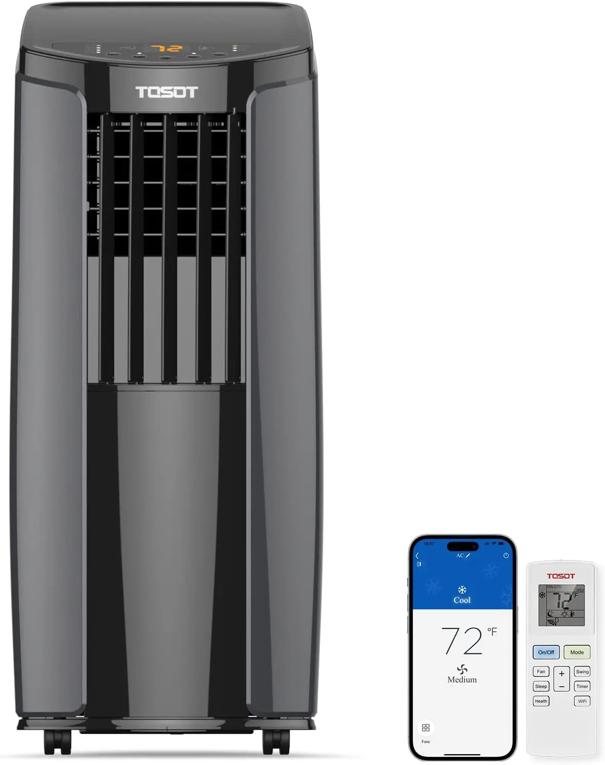 Portable Air Conditioner, Smart Wifi Control, AC Unit with Dehumidifier, Fan, Window Kit for Ea