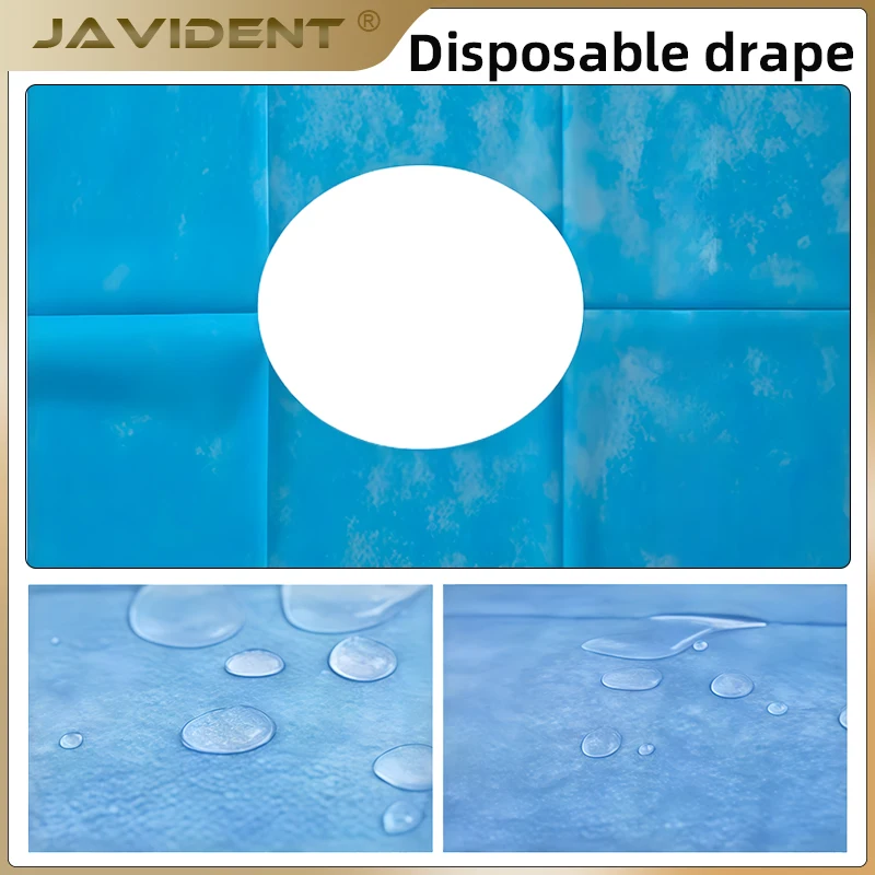 50Pcs Disposable Dental Surgical Drapes with Hole Cover Non-woven Sterile Hole Sheet Blue Surgical Towel Individually Package