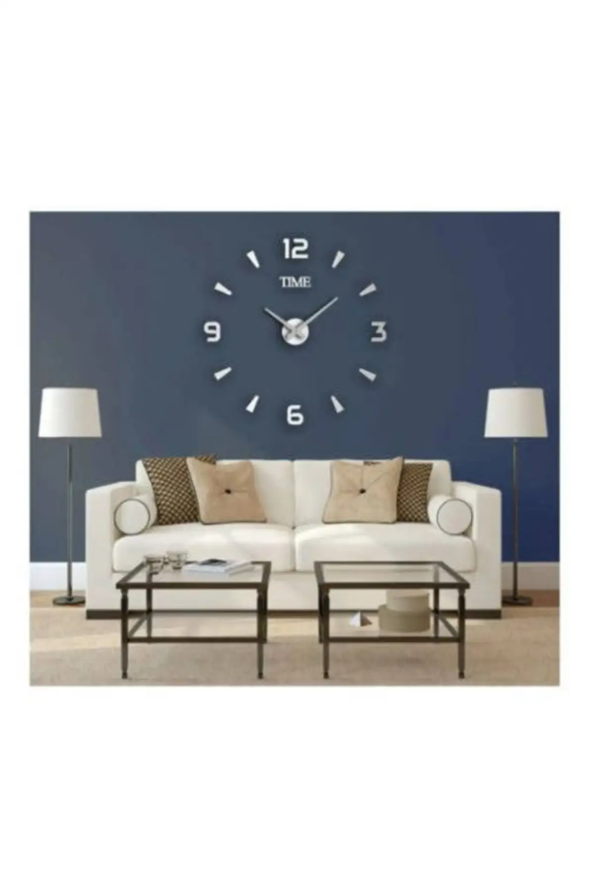 Uras Decorative 3 D Clock Triangle Digit Model Wall Clock Creative Home Decor