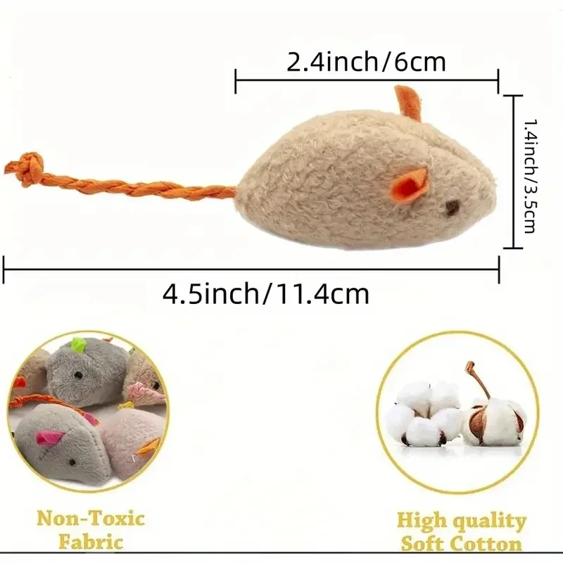 3/7PCS Interactive Plush Rat And Cat Toys With Durable Linen Perfect For Small Breeds Safe For Indoor Play