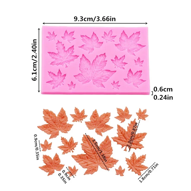 New DIY Leaf Maple Leaf Silicone Mould Leaf Collection Flipping Silicone Mold Cake Decoration Moulds Resin Clay Accessories