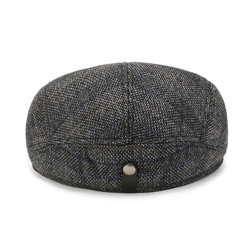 Autumn and winter hat men in the elderly cap middle-aged men forward hat retro plaid warm beret