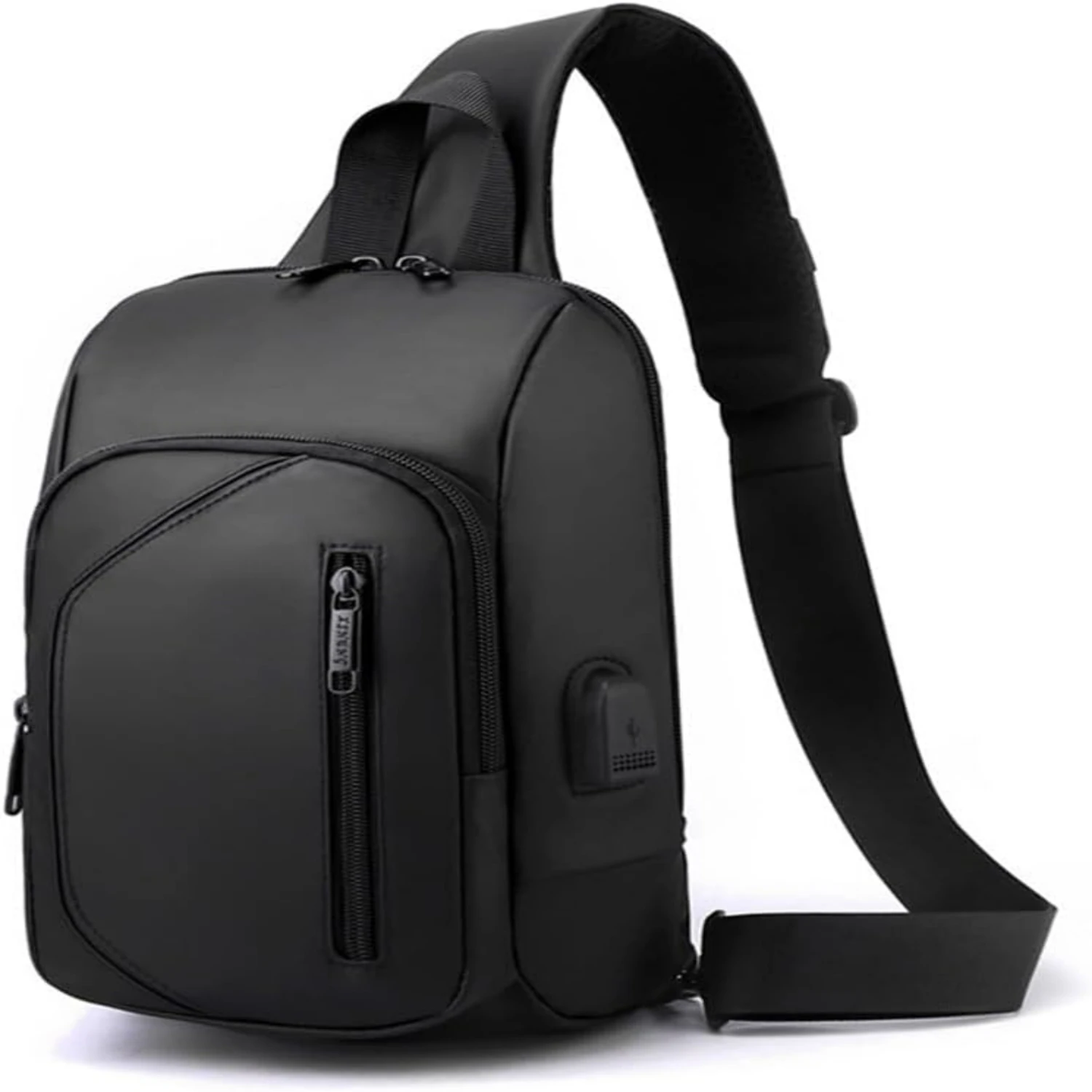 Active Outdoors Men's Stylish Black Waterproof Anti-Theft Crossbody Sling Bag with Spacious Design and USB Charging Port - Ideal