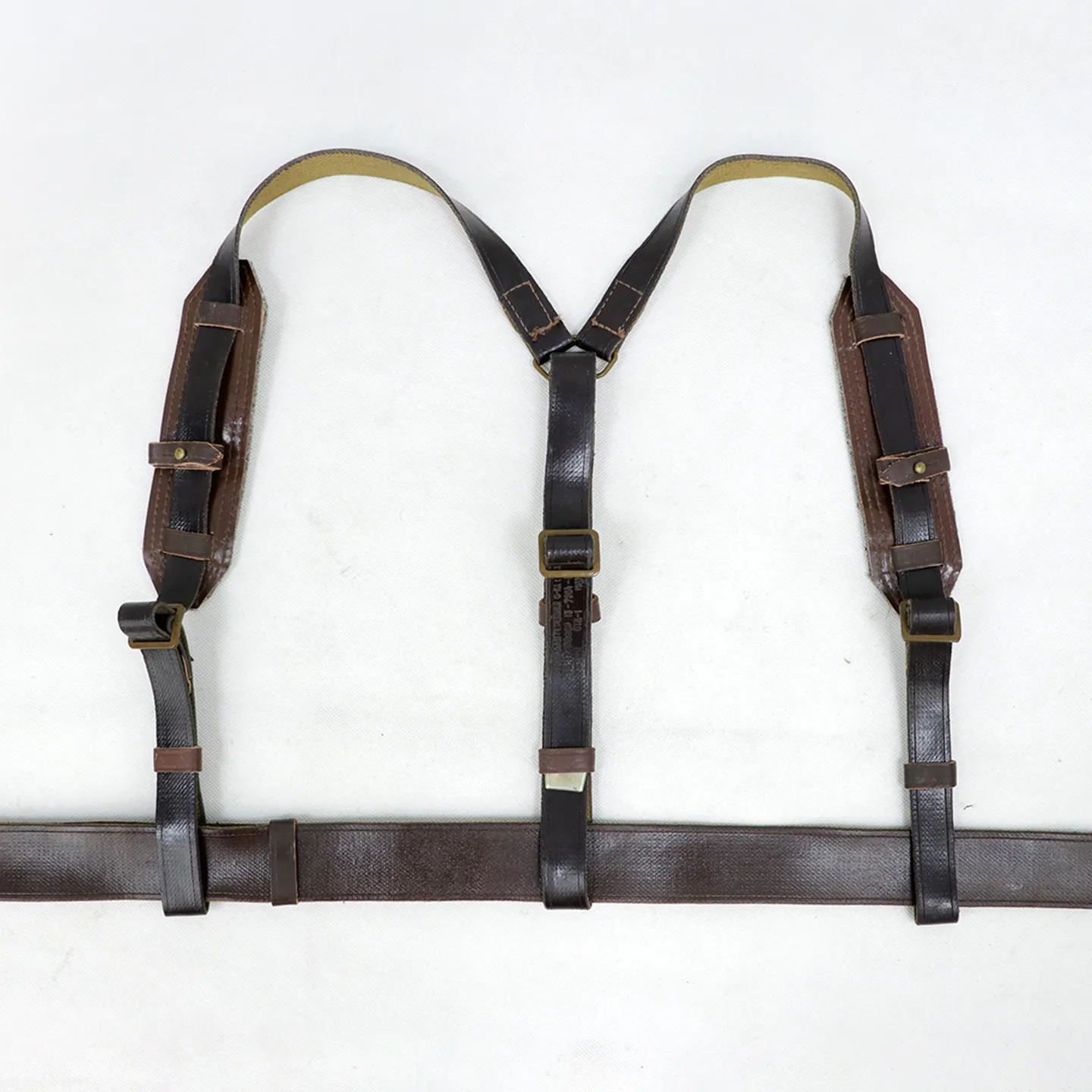 Soviet M69/M88 Field Harness Belt Vintage Rubberized Webbing Y-Strap with Metal Buckle Outdoor Tactical Carry Belt - view 3