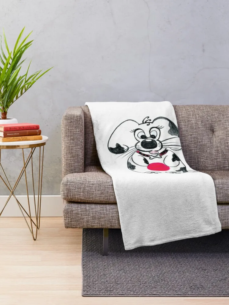 Dog with red ball hand painted without AI Throw Blanket heavy to sleep Hairy Sofa Throw Personalized Gift Blankets