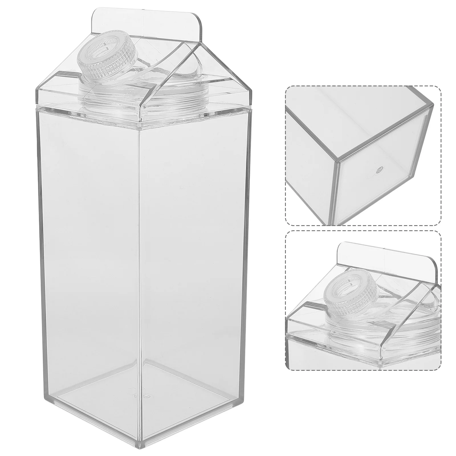 

Milk Carton Water Bottle Leakproof Portable Reusable Juice Bottle Lightweight Stable Base for Office Gym Outdoor