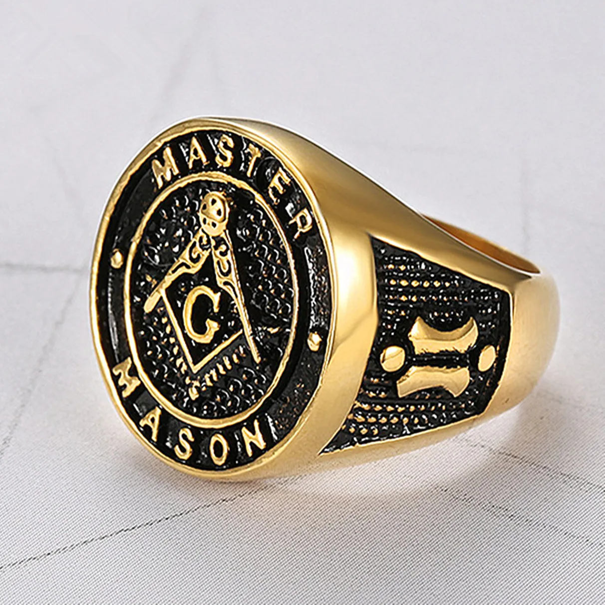 Dropshipping Master Mason Masonic Rings Stainless Steel A G Free-Mason Rings Men Jewelry Gift Alliance US Size 7 to 15 R753G