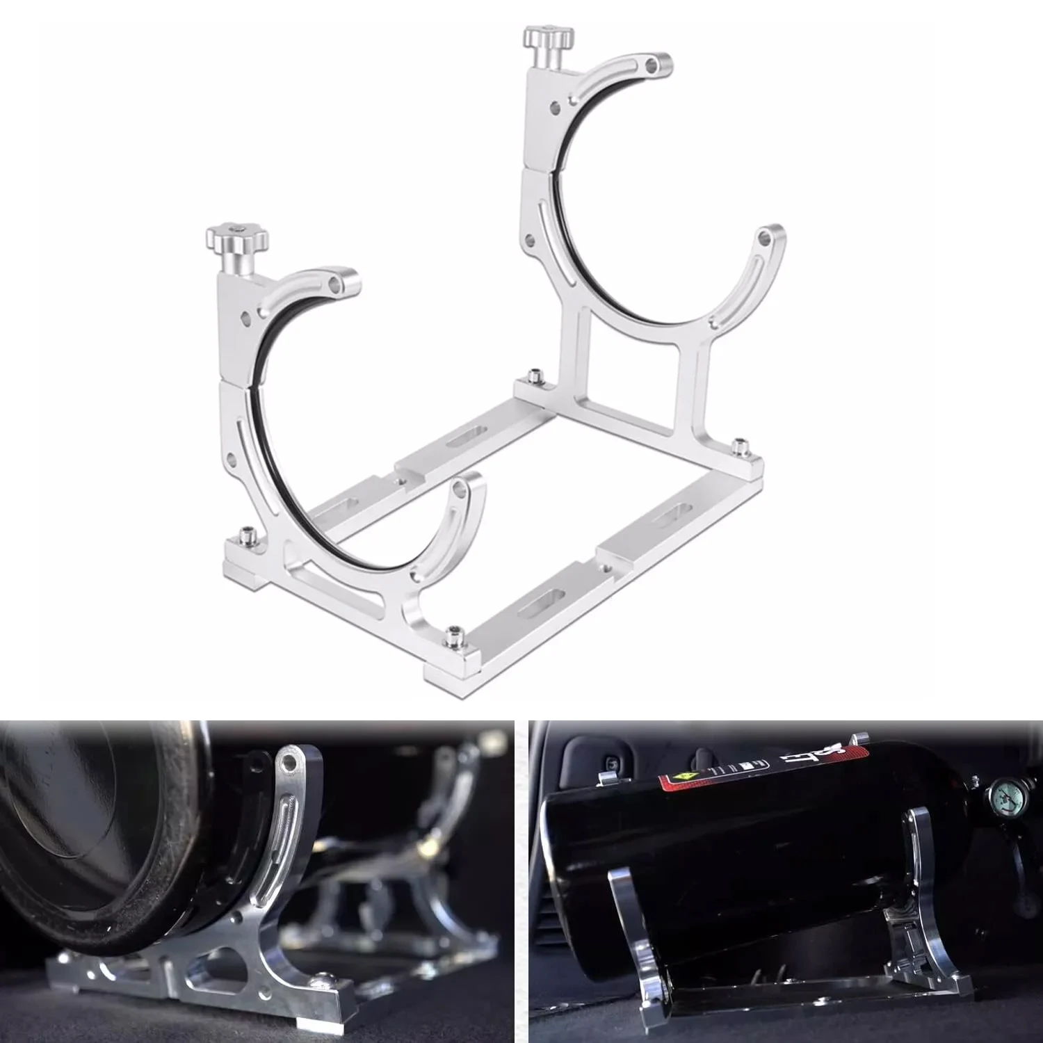 7” Nitrous Oxide Nos Billet Aluminum Single Bottle Holder Bracket for 10-15 pound nitrous bottle Replace for PCE150.1001