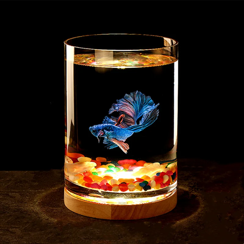 Quality Round Goldfish Tank Small Turtle Modern Glass Outdoor Betta Aquarium Box Pet Supplies