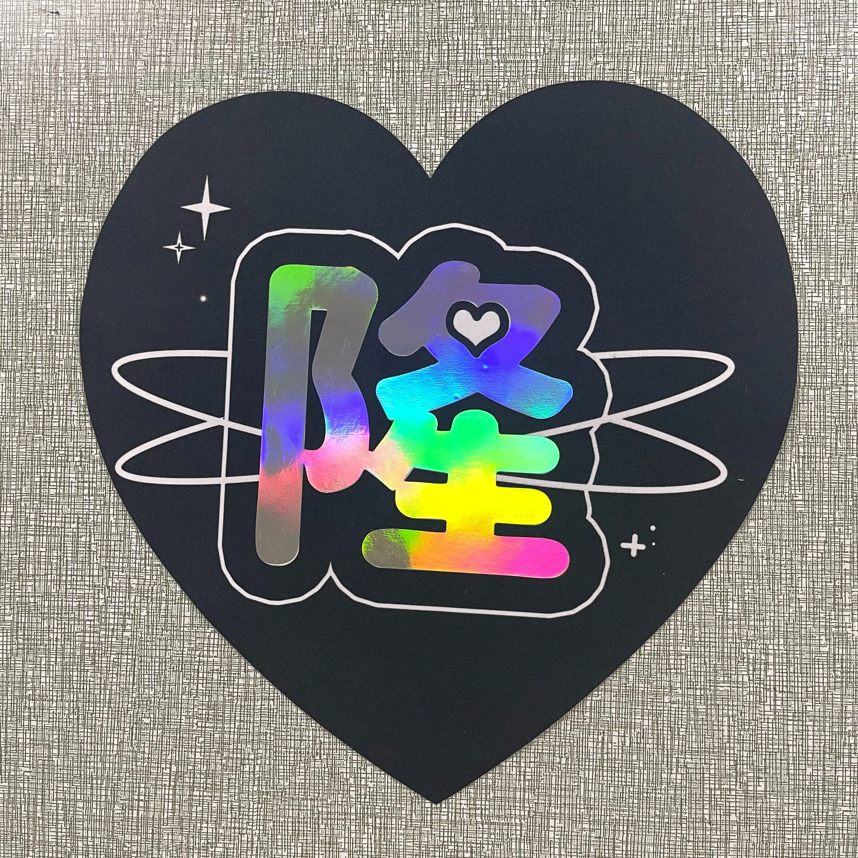 Heart Shaped Reflect Light K-pop Towel Slogan Banner Customization Printed On Both Sides