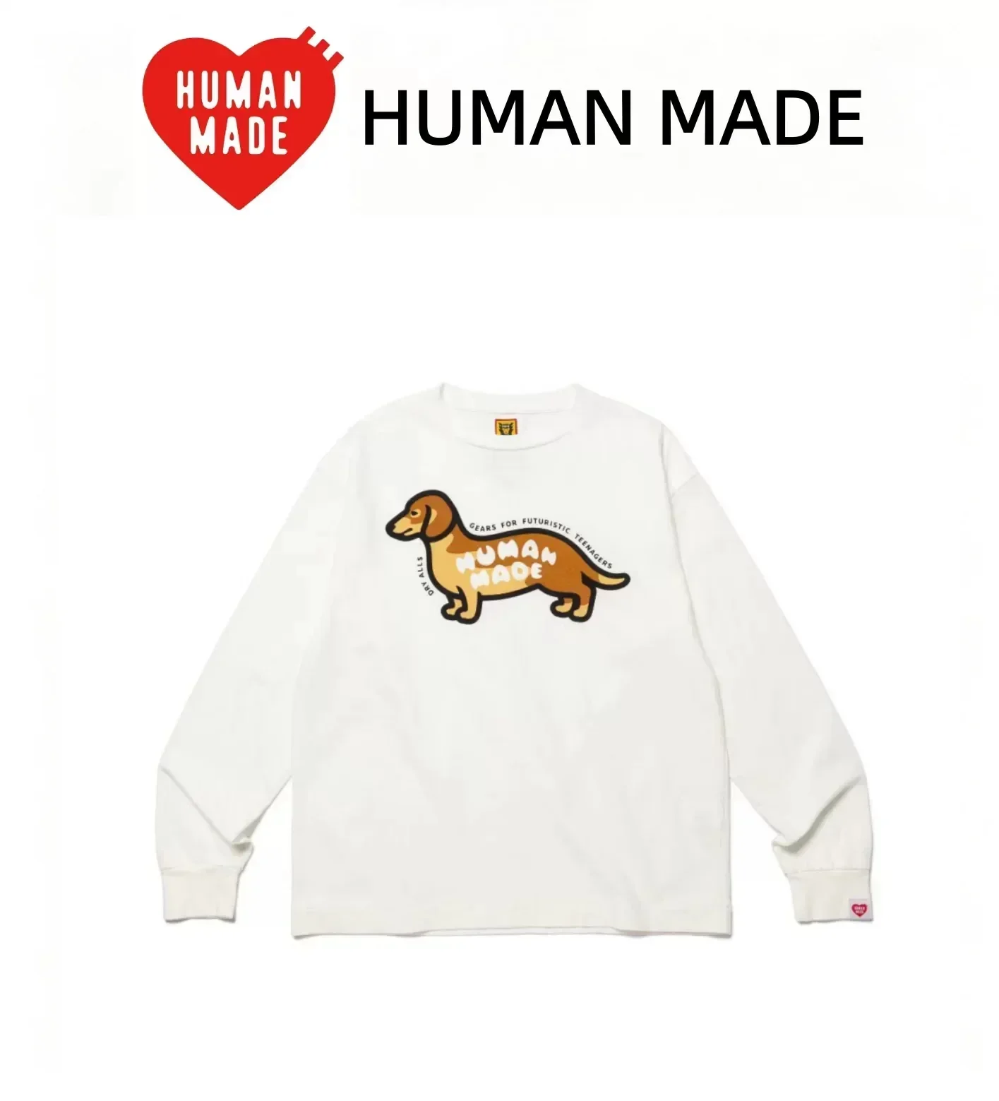 HUMAN MADE Animal Graphic Long Sleeve Tee Loose Fit Couple Unisex Streetwear