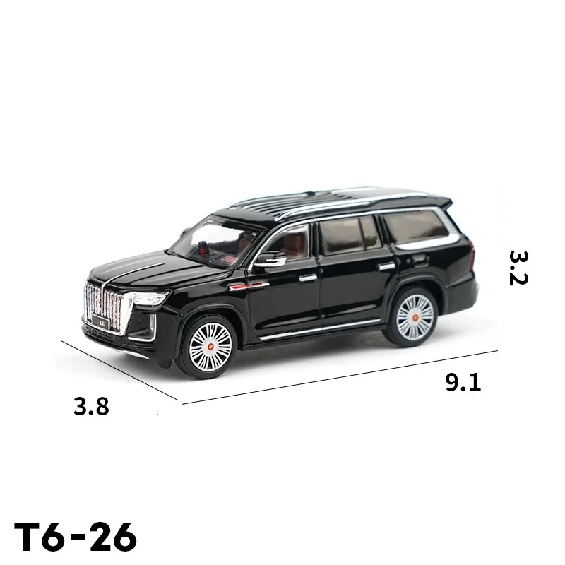 Xcartoys 1:64 Hong-qi LS7 T6-26 Black Alloy Simulation Model Car