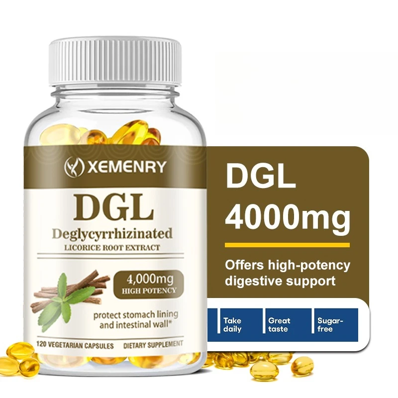 

DGL Licorice Capsules 4000mg - Relieves Intestinal Discomfort, Improves Digestion & Metabolism, Increase Energy, Boosts Immunity