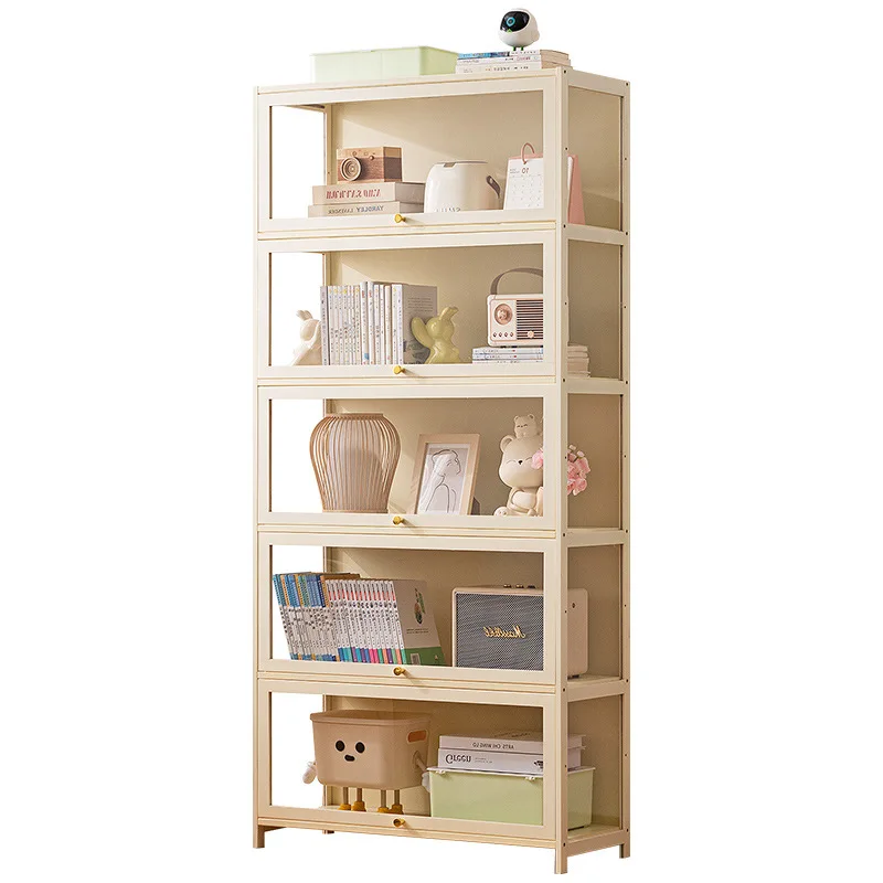 

Bookshelf Shelf with door storage integrated lattice cabinet 17