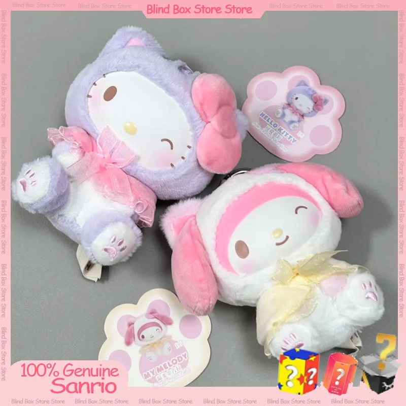 

Top Toy Sanrio Characters Play With Kittens Series Kawaii Mystery Box Kuromi Melody Vinyl Plush Blind Box Pendant Doll Gift Gift