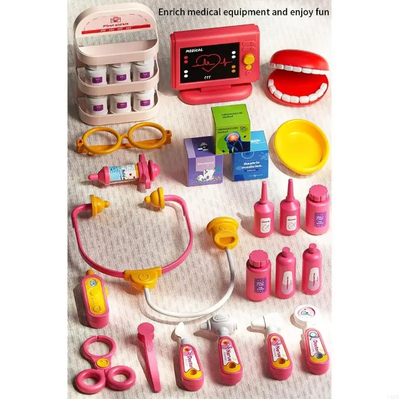 Y88D Pretend Play Doctor Medicals Cart Toy Realistic Medicals Tool Set For Children