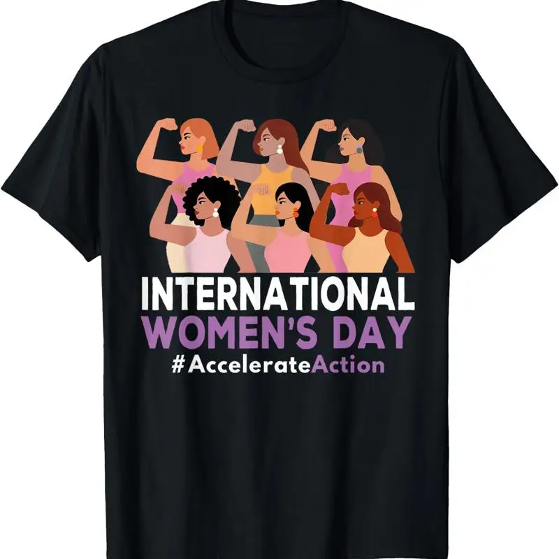 تي شيرت يوم المرأة العالمي 2025 8 مارس IWD تسريع الحركة مقاس S 4XL
