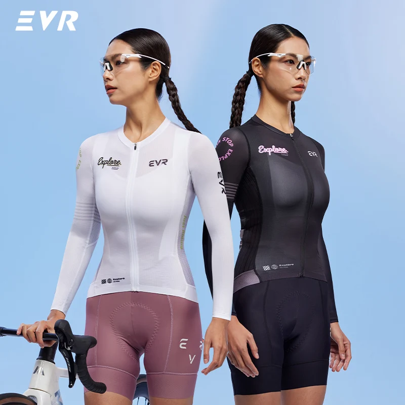 

EVR Cycling Jersey Women's Dopamine Long-sleeved Summer and Autumn Top Road Bike With Pockets Outdoor Cycling Sweatshirt
