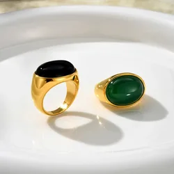 Luxury Jewelry Gemstone Agate Stone Platinum Plated Female Wedding Ring Promotion Gifts Girlfriend