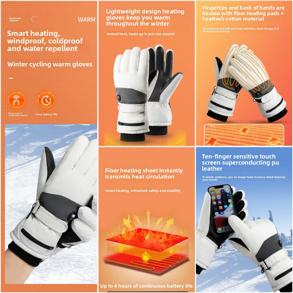 ถุงมืออุ่นอัจฉริยะสำหรับผู้ชายและผู้หญิง ปี 2025 ชาร์จผ่าน USB พร้อมไฟ LED แสดงอุณหภูมิแบบดิจิตอล กันน้ำ หน้าจอสัมผัส เหมาะสำหรับเล่นสกีและสโนว์บอร์ดในฤดูหนาว