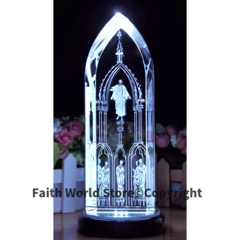 Special offer --TOP Art Collectible collection Home Decor Decoration Religious 3D Jesus blessing Jesus Christ Crystal Image