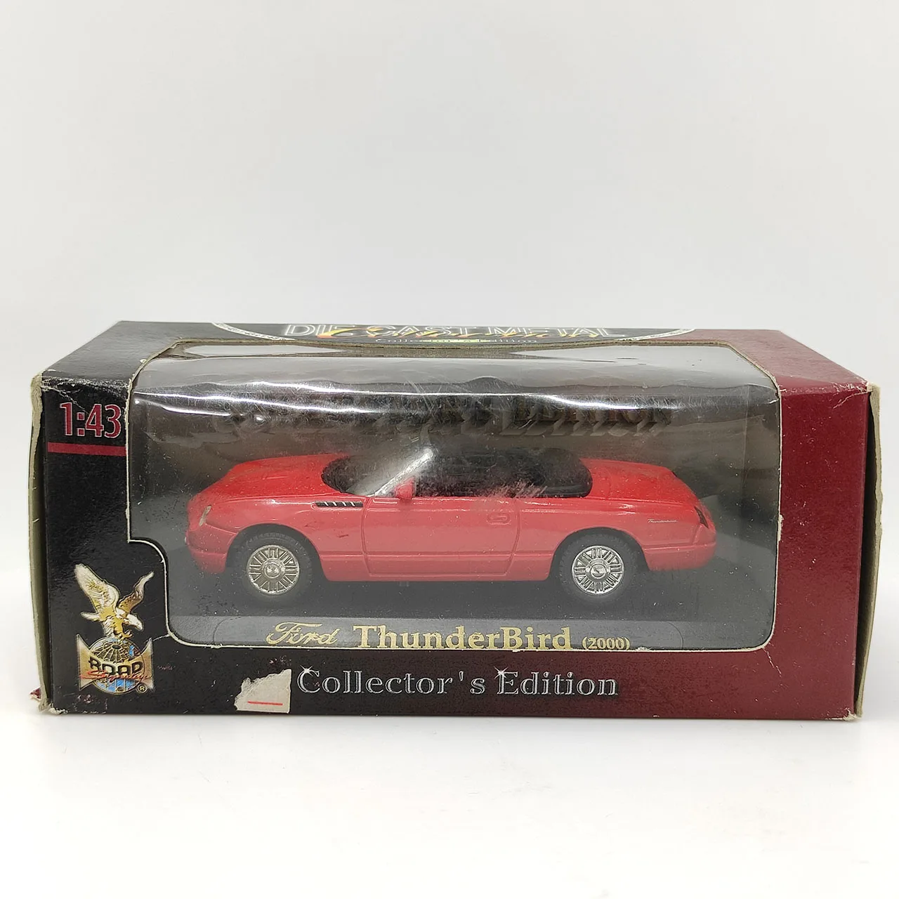 

Дефект поверхности краски, литой под давлением, масштаб 1:43, Ford ThunderBird 2000, красный трансформируемый сплав, модель автомобиля, Коллекционная игрушка, подарок, сувенир