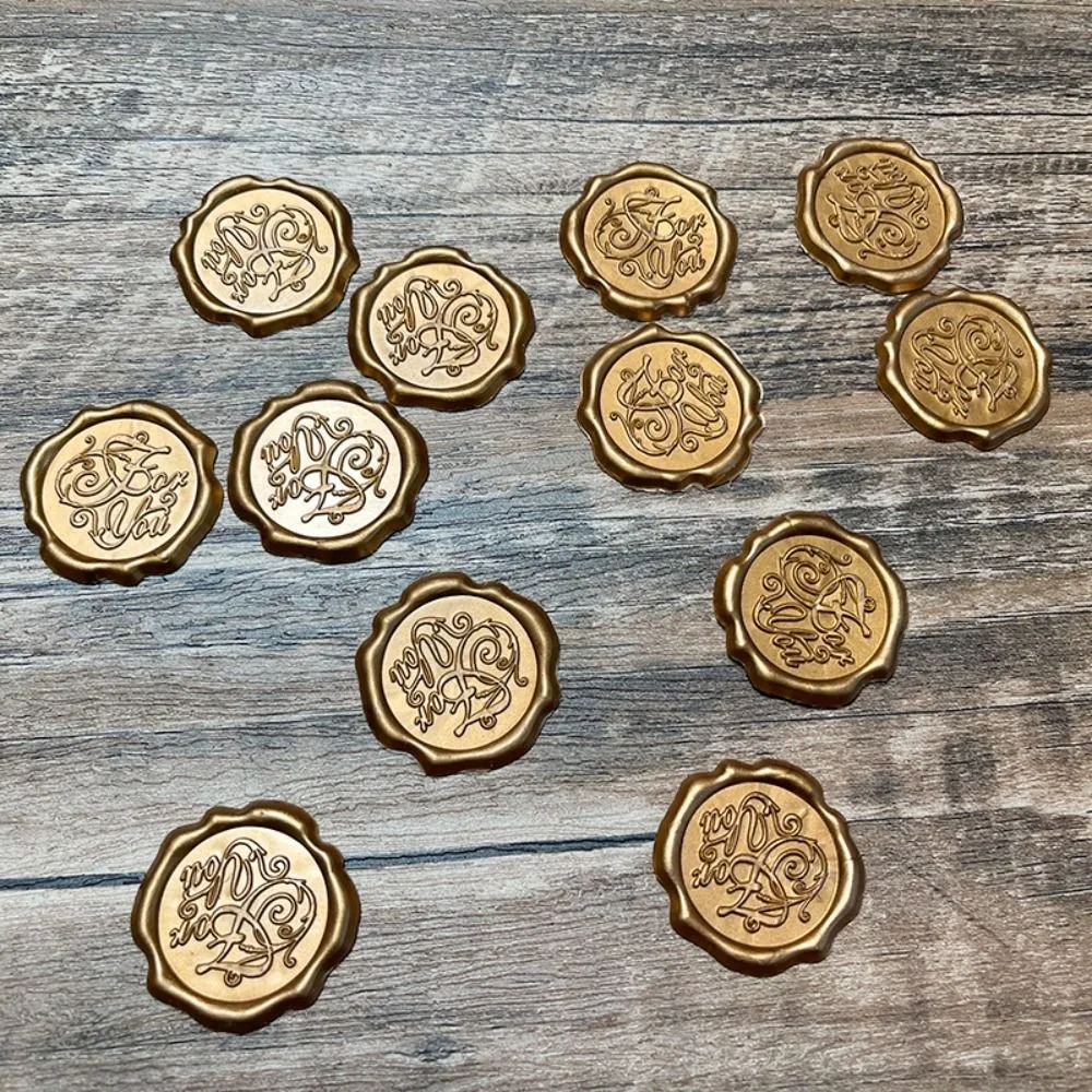 

10pcs Personalized Wax Seal Stickers Exquisite DIY Wedding Invitation Stickers Round Self Adhesive Envelope Seal Stickers