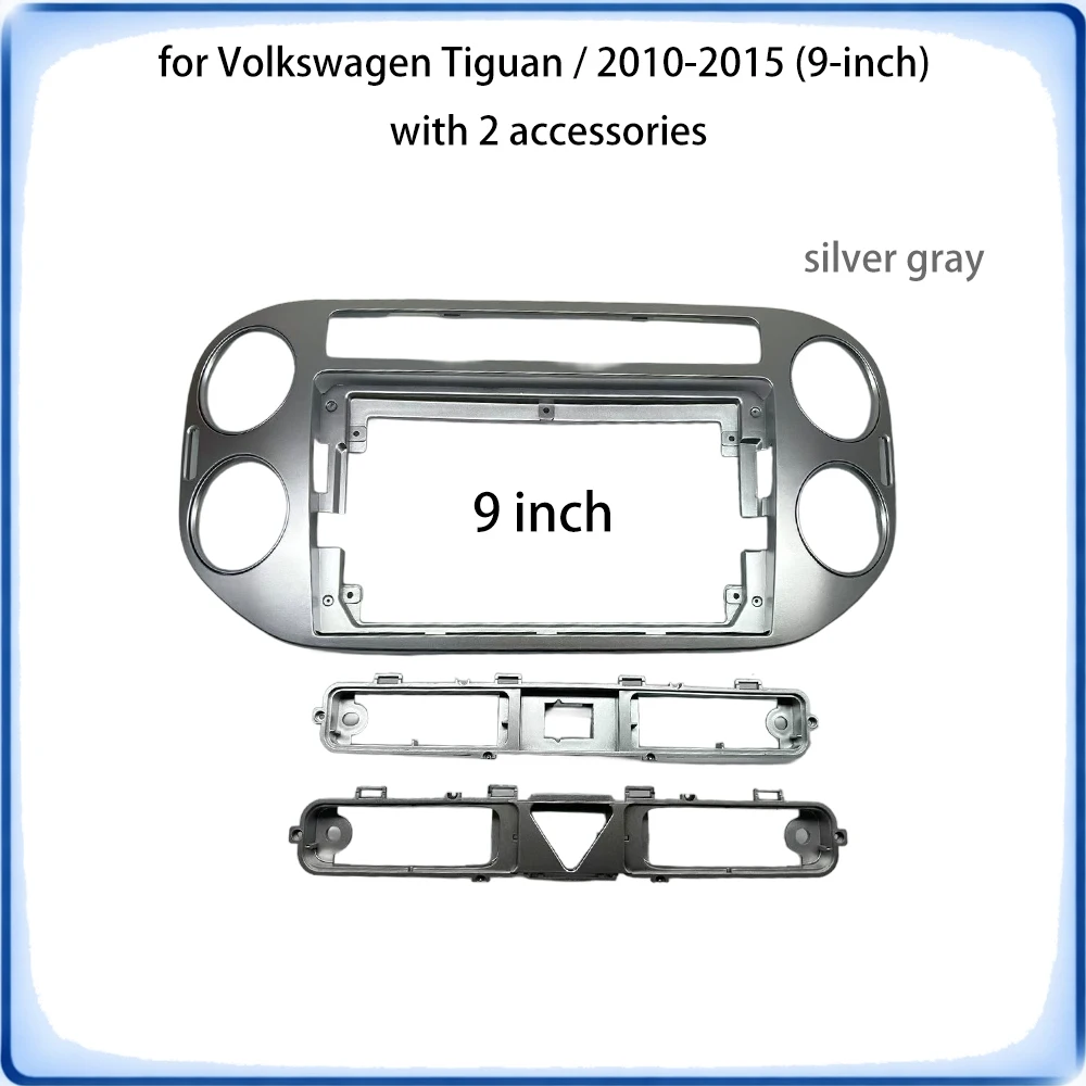Car Radio Fascia Frame 2 Pcs For VW Tiguan 2010-2015 9 inch Stereo Panel Canbus Wiring Harness