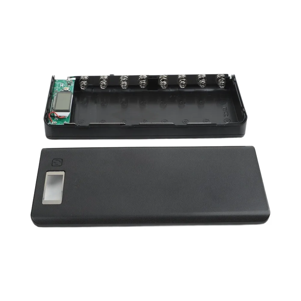 8 Slot Battery Box DIY For Power Bank Case With Dual USB Port LED Display Charging Storage Shell For Home Outdoor Tools