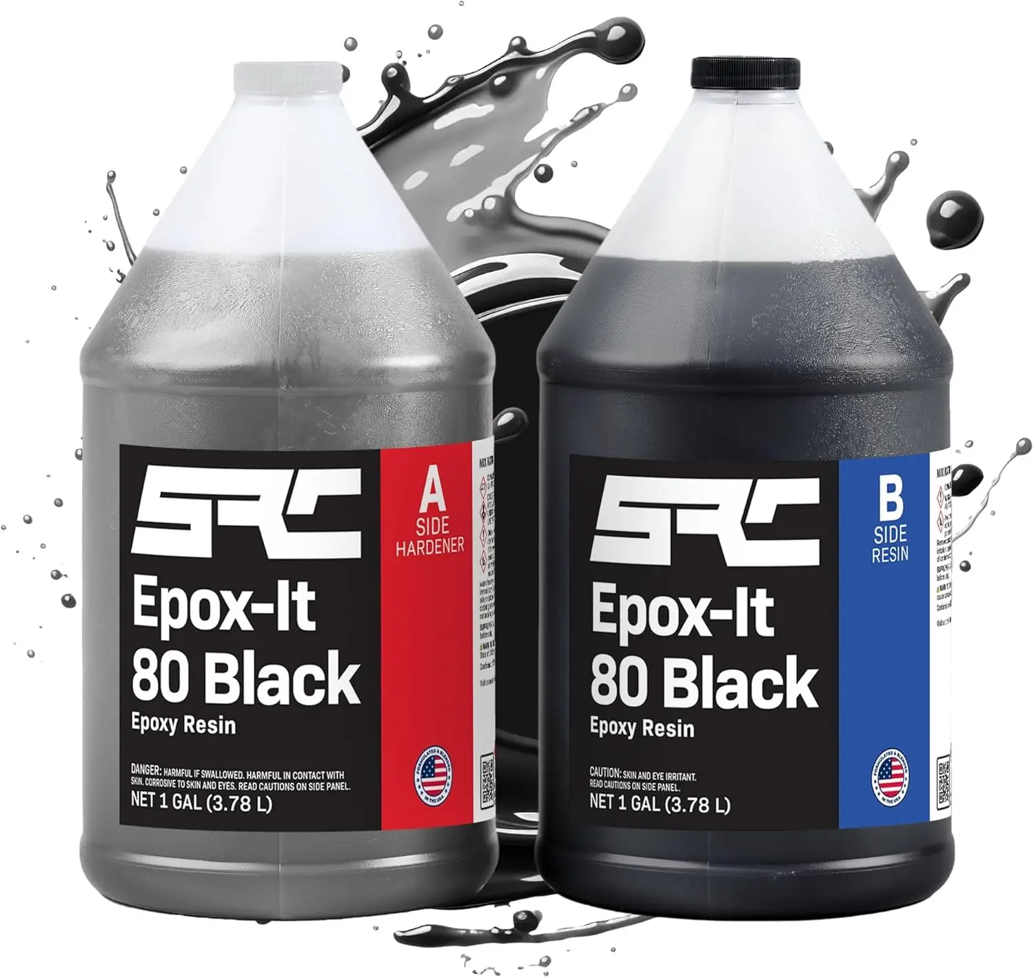 Black Epoxy Resin (2 Gallon), High-Gloss Pure Black Resin Epoxy | No Black Epoxy Dye, Black Resin Pigment, Or Black Mica Powder